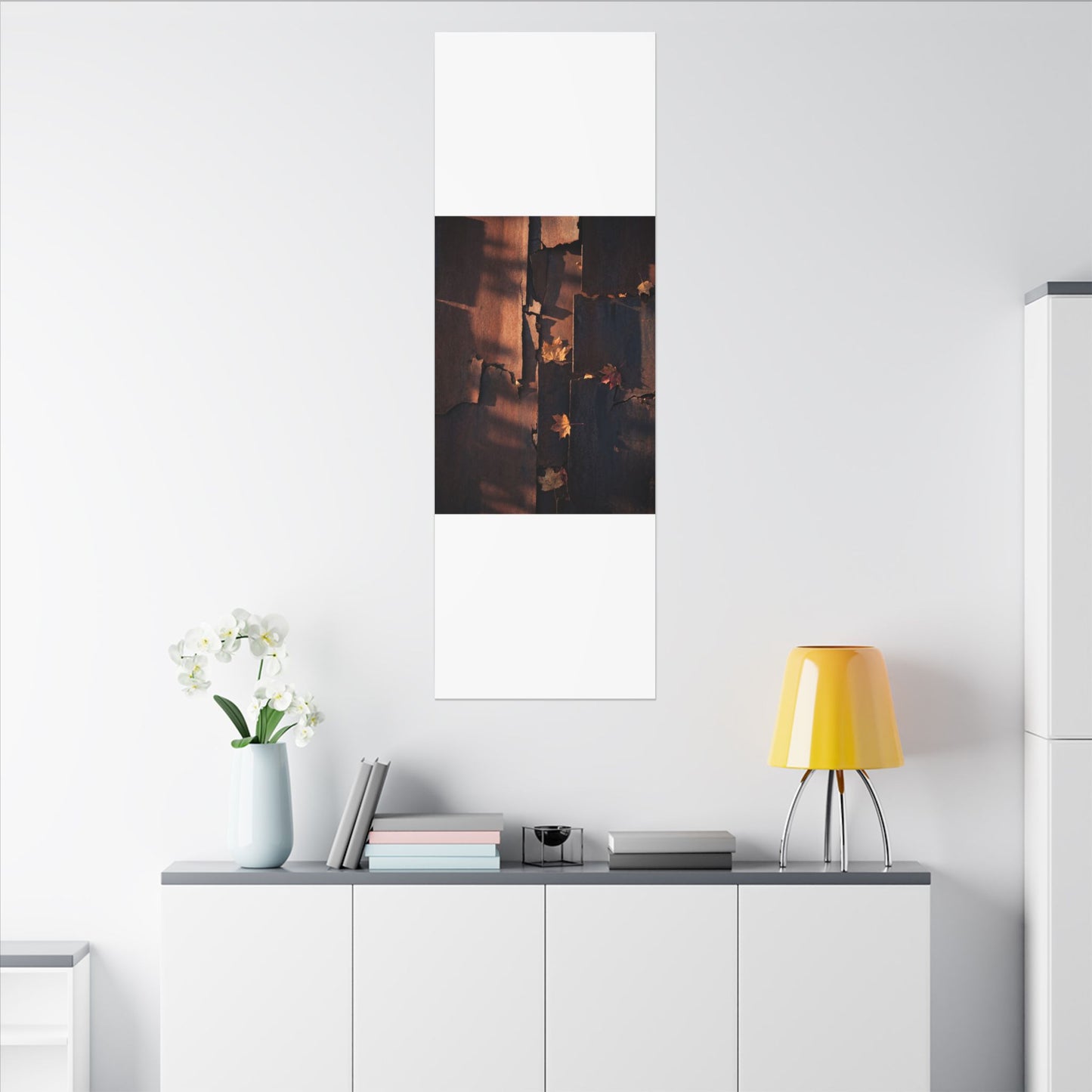 Seijaku Rust Patina Canvas Art - Dark Japandi Shadow Zen