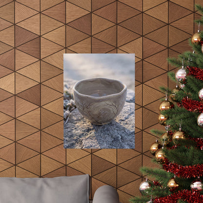 Japandi Ceramic Bowl in Dawn | Japanese Pattern Wall Art Print