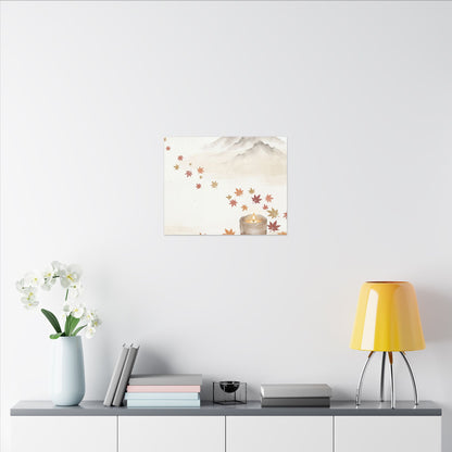 Earthy Mountain Mist Canvas Art - Japanese Pattern Japandi