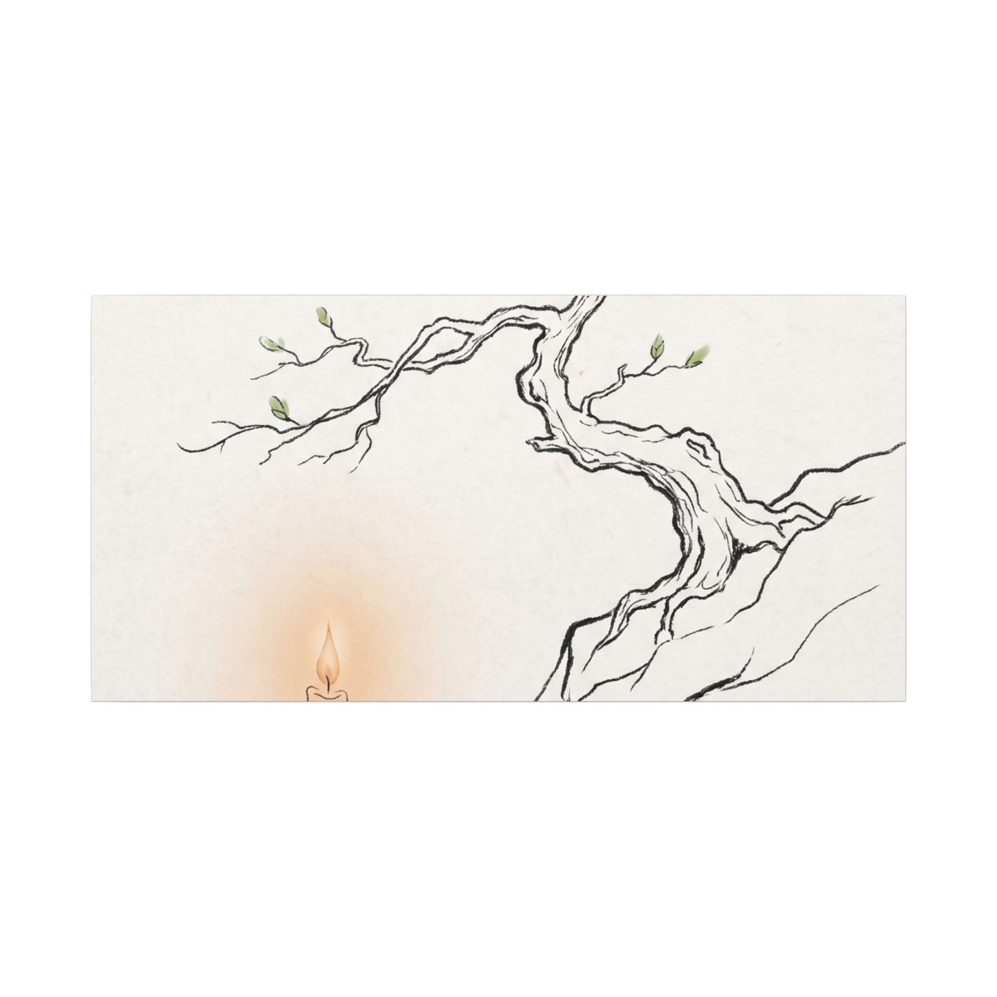 Candlelight Pine Tree Canvas Art - Japandi Shibui
