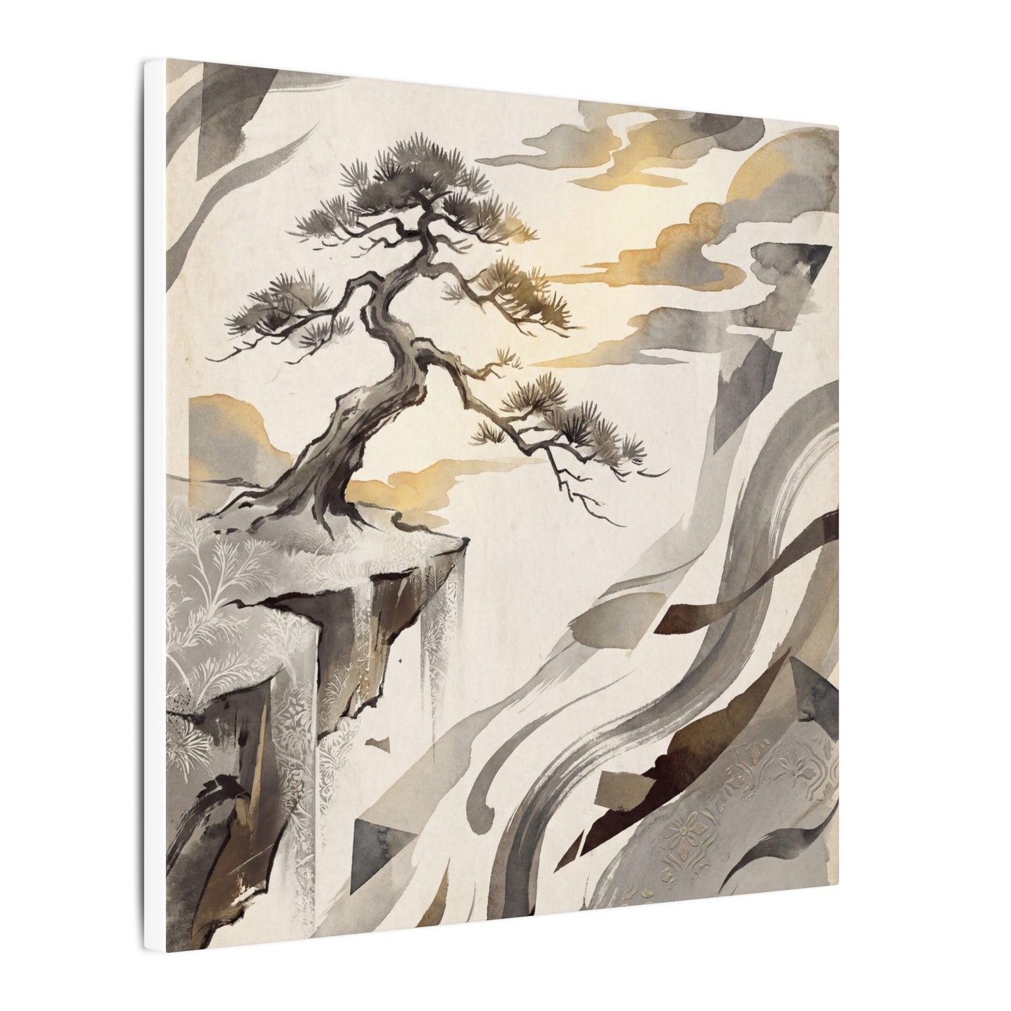 Golden Hour Pine Tree Canvas Art - Japandi Seijaku