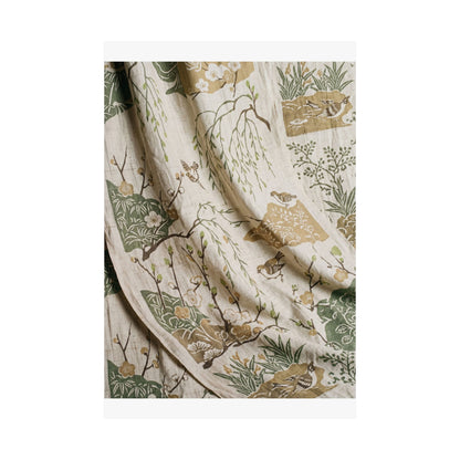 Silk Drape Japanese Pattern Wall Art Print | Neutral Japandi Art