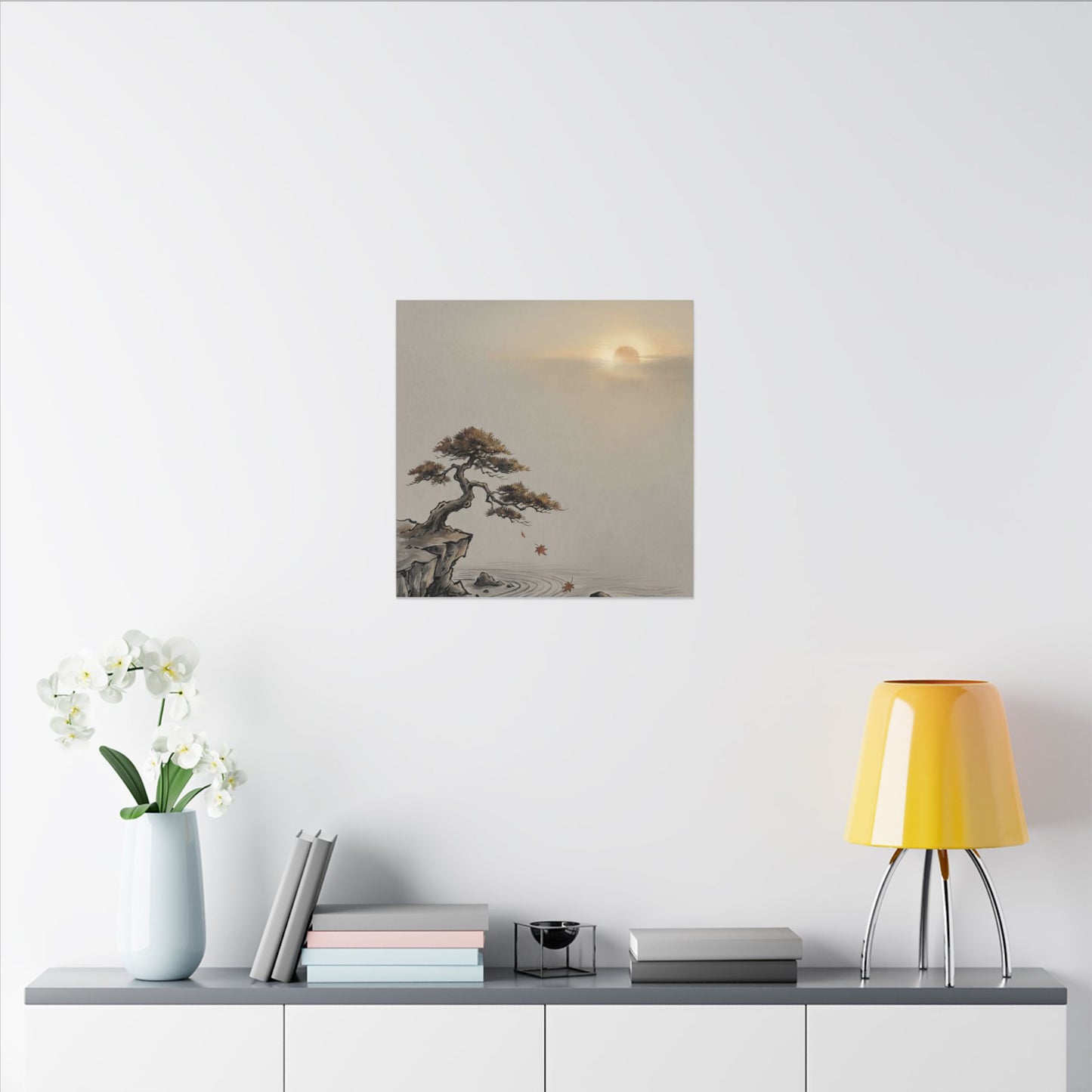 Pine Tree Canvas Art | Autumn Zen Karesansui Art