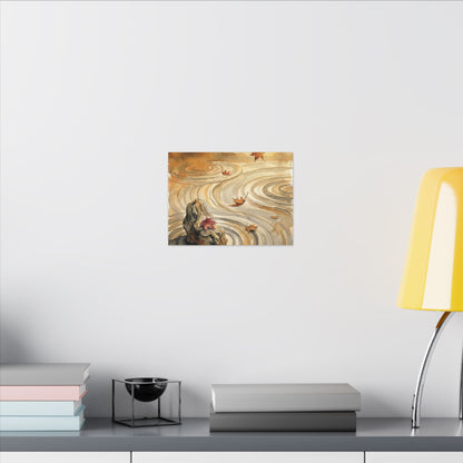 Autumn Rock Garden Watercolor Canvas Art | Neutral Decor