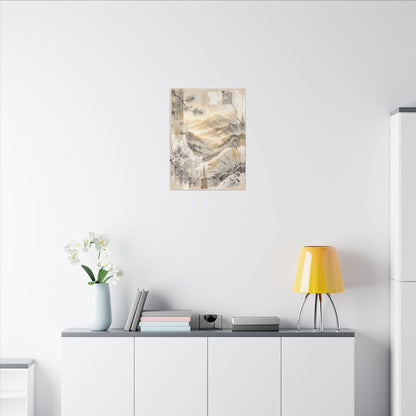 Shibui Mountain Mist Canvas Art - Japandi Japanese Pattern