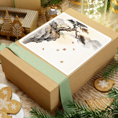 Zen Pine Tree in Golden Hour | Sumi E Sticker
