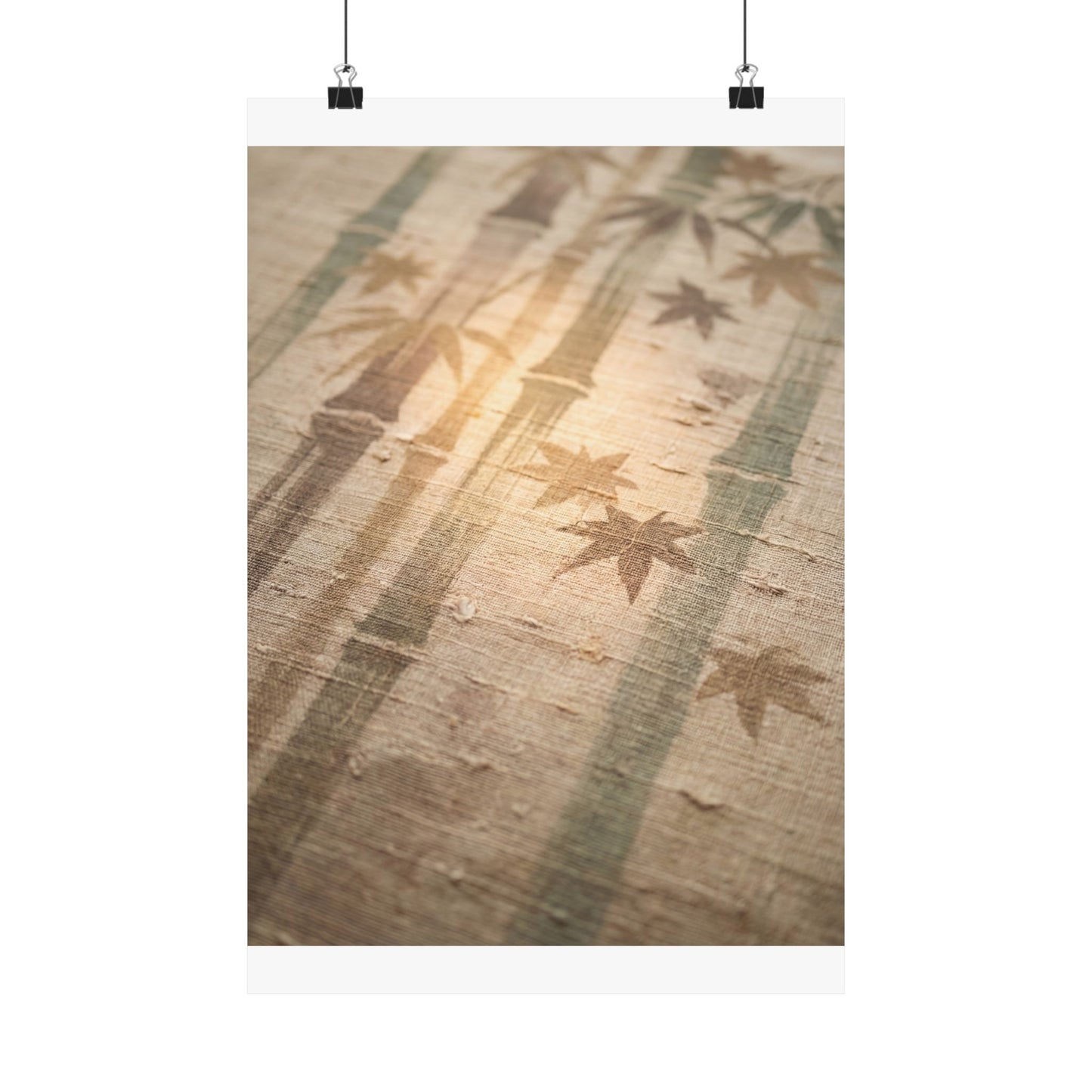 Japandi Bamboo Grove in Golden Hour | Japanese Pattern Wall Art Print Art Print