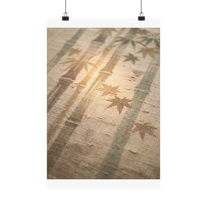 Japandi Bamboo Grove in Golden Hour | Japanese Pattern Wall Art Print Art Print