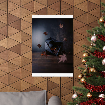 Paper Fold Shadow Zen Wall Art Print | Atmospheric Dark Japandi Art