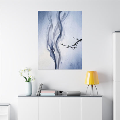 Incense Smoke Spring Canvas Art | Zen Tranquil Design