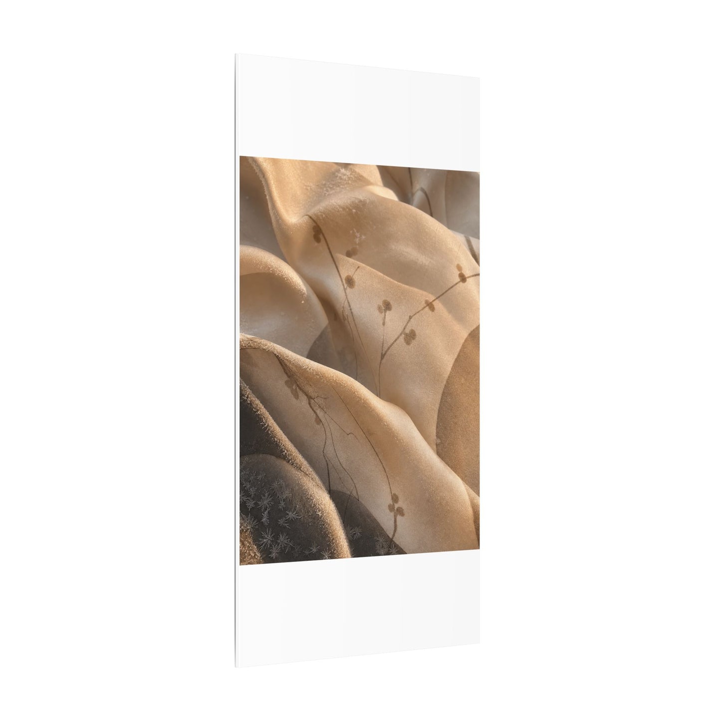Japandi Silk Drape in Golden Hour | Japanese Pattern Canvas Art