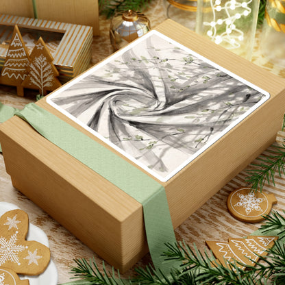 Silk Drape Sumi E Sticker | Tranquil Zen Art Art Print