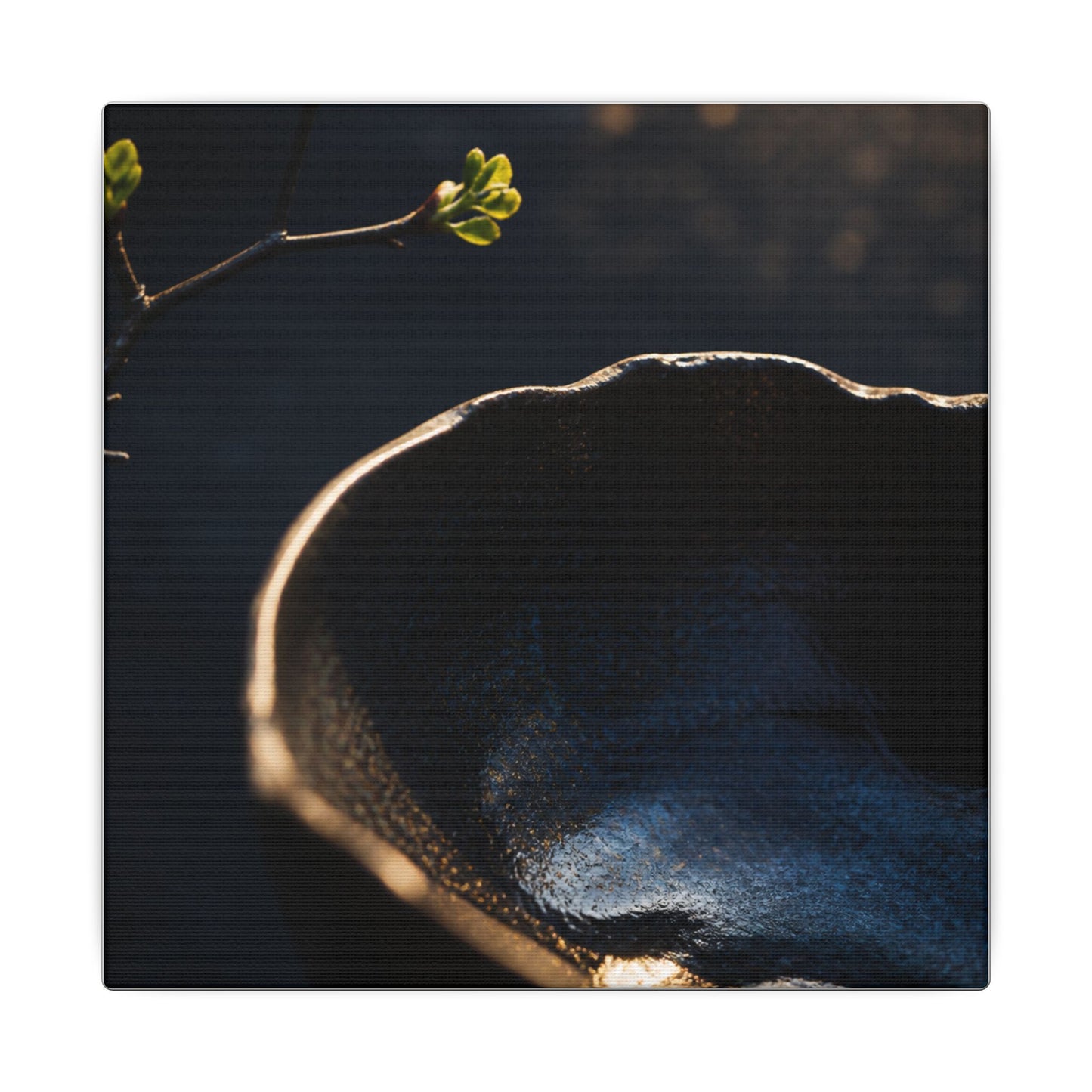 Ma Ceramic Bowl Canvas Art - Dark Japandi Shadow Zen