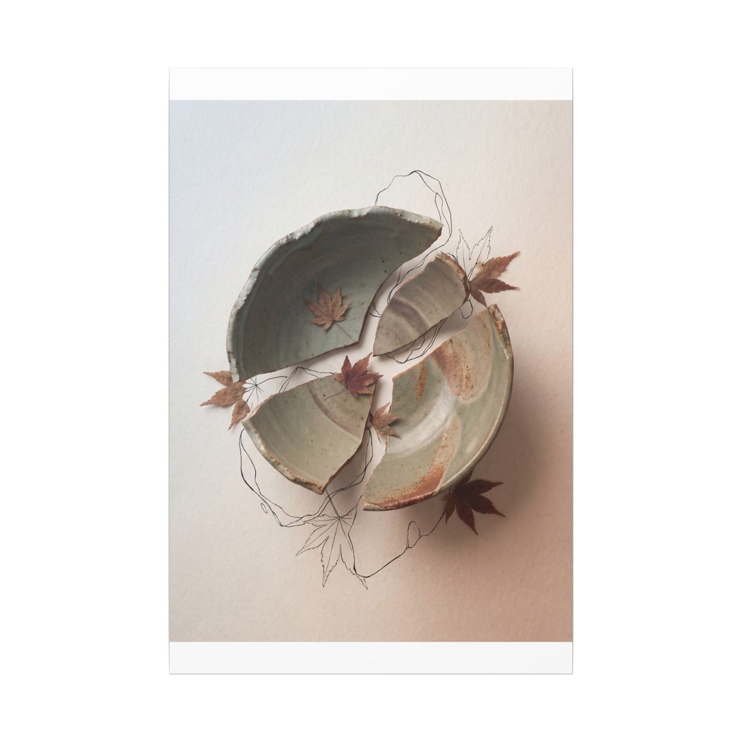 Dawn Ceramic Bowl Canvas Art - Japandi Fukinsei