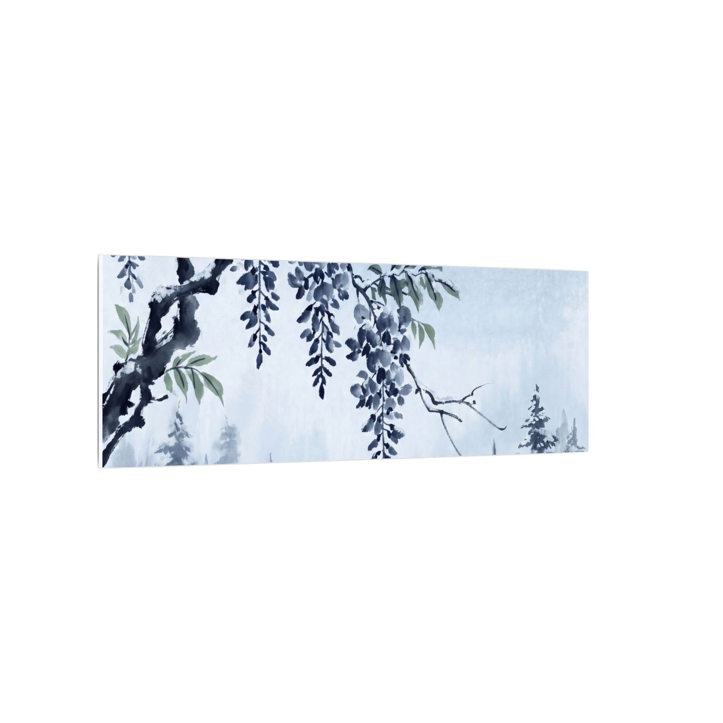 Seijaku Wisteria Canvas Art - Zen Sumi E