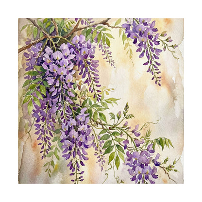 Spring Wisteria Watercolor Wall Art Print | Cozy Decor