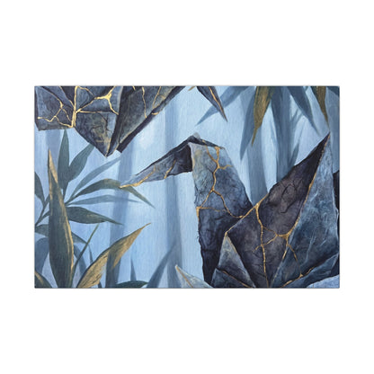 Paper Fold Canvas Art | Summer Kintsugi Crackle Gold Art