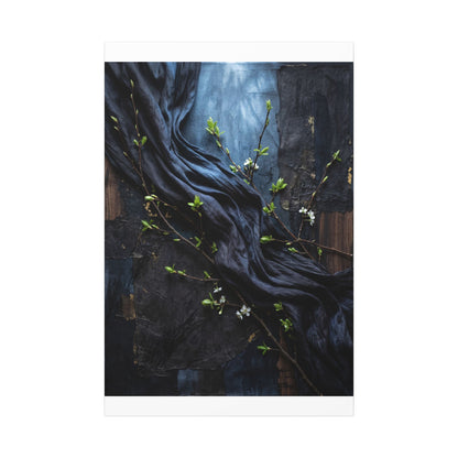 Spring Silk Drape Dark Texture Canvas Art | Atmospheric Decor