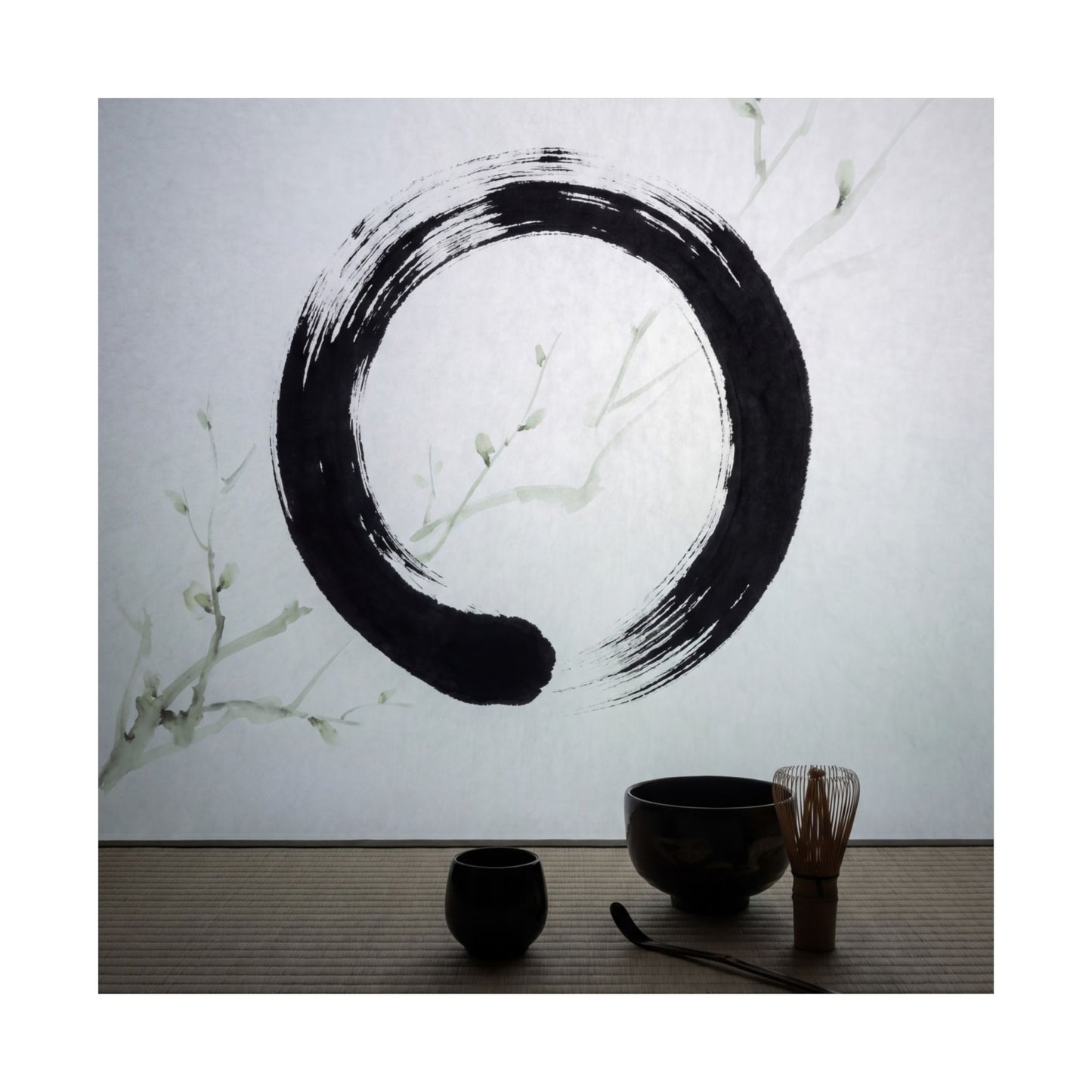 Tea Ceremony Wall Art Print | Spring Zen Enso Art