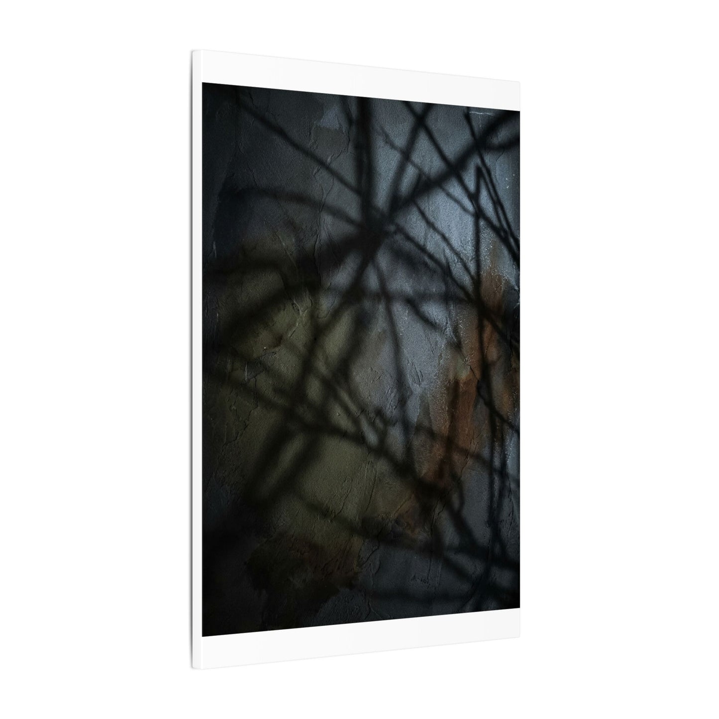 Shadow Play Dark Texture Canvas Art | Sophisticated Dark Japandi Art