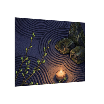 Mono No Aware Rock Garden Canvas Art - Zen Ukiyo E Inspired