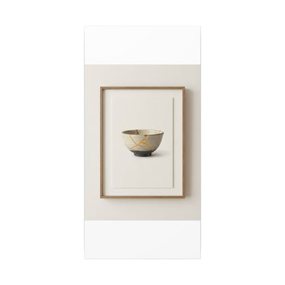 Kintsugi Charcoal Canvas Art