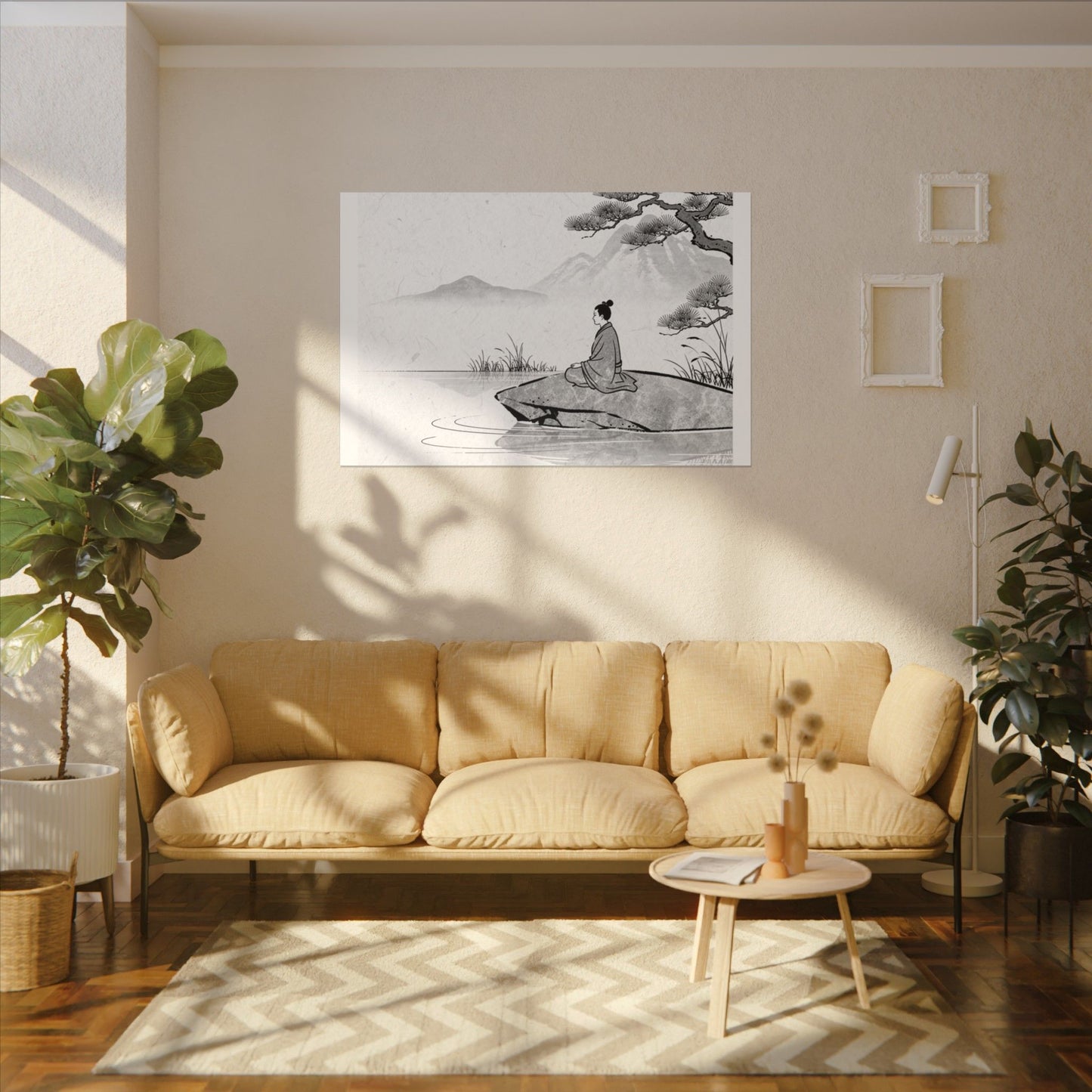 Meditation Harmonious Zen Ukiyo-e Canvas Art