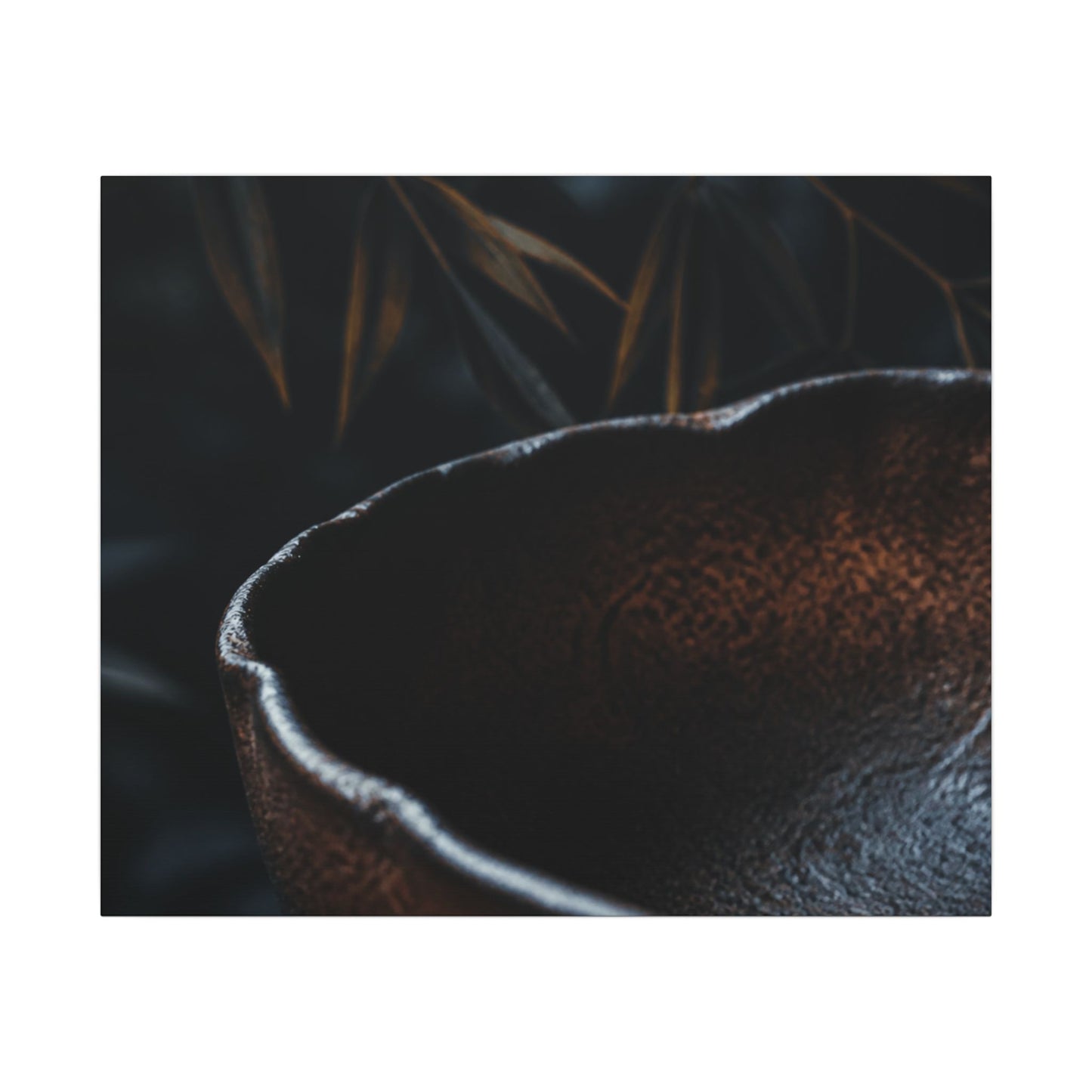 Luxurious Ceramic Bowl Canvas Art - Shadow Zen Dark Japandi