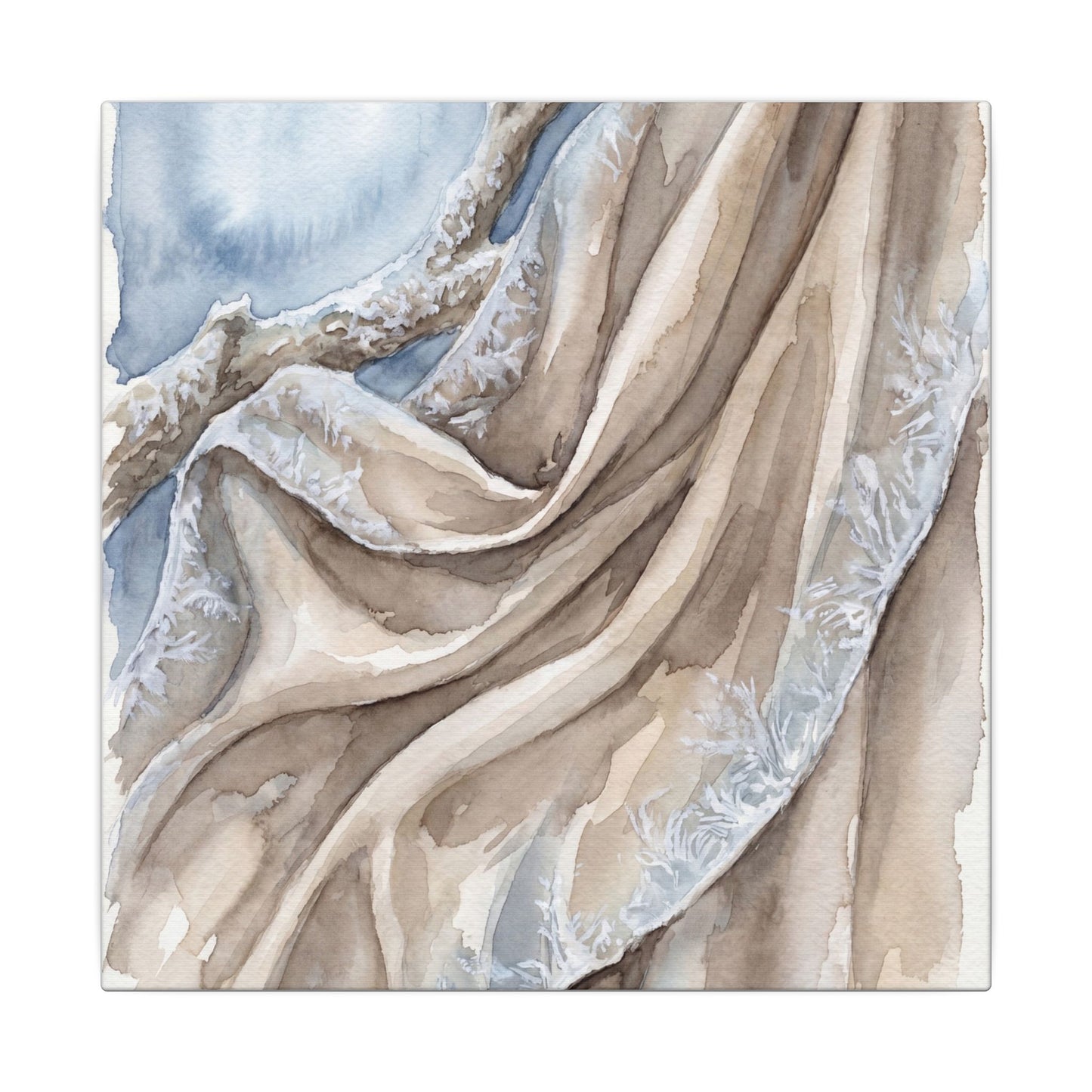 Silk Drape Winter Canvas Art | Japandi Cozy Design