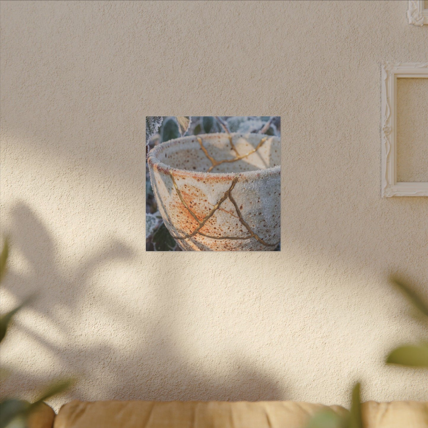 Resilient Ceramic Bowl Canvas Art - Gold Vein Kintsugi