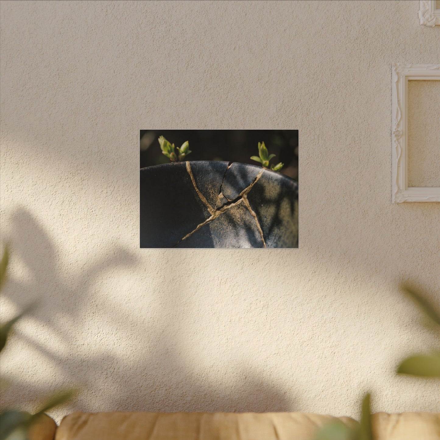Seijaku Broken Pottery Canvas Art - Dark Japandi Shadow Zen