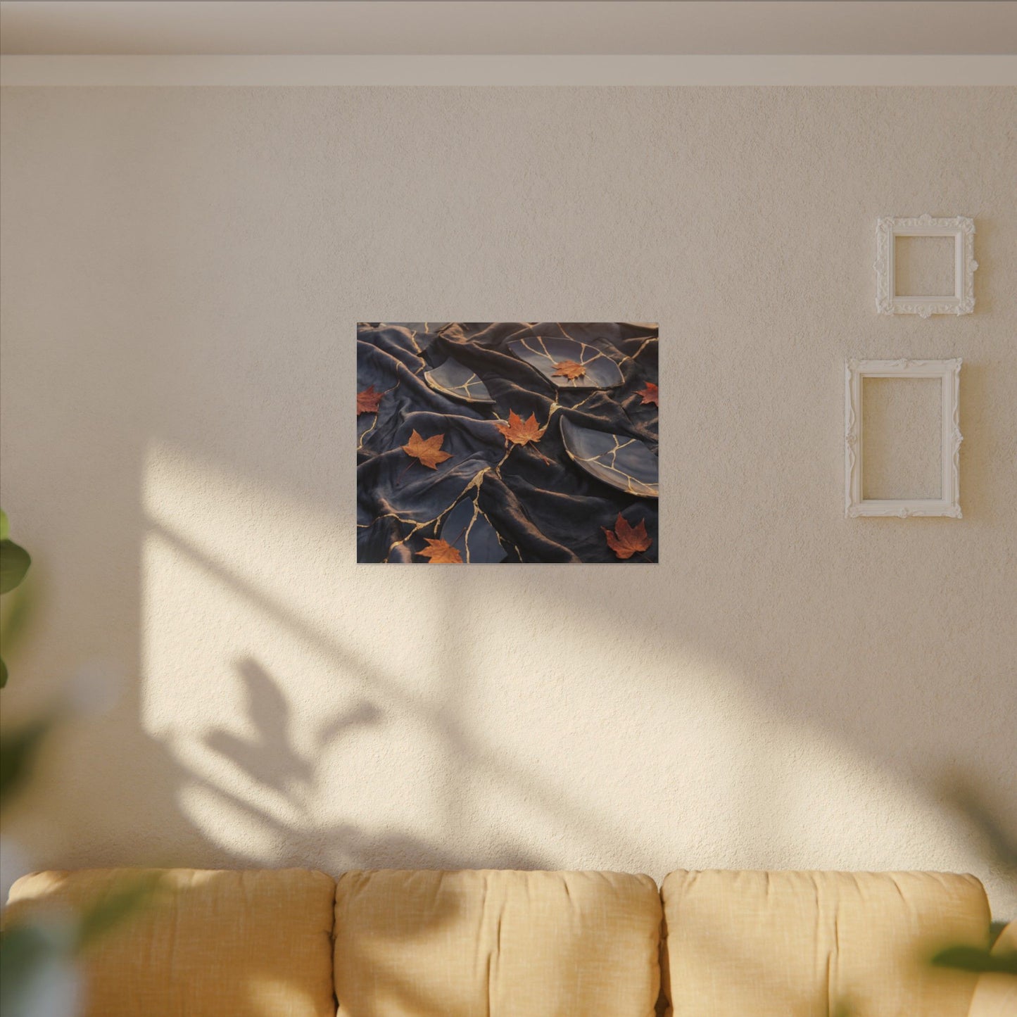 Golden Hour Silk Drape Canvas Art - Kintsugi Shibui