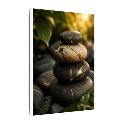 Summer River Stones Broken Beauty Canvas Art | Healing Decor