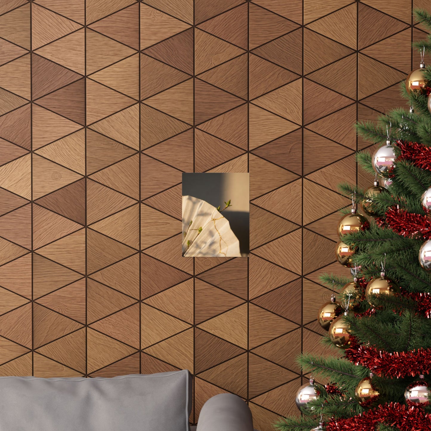 Ma Paper Fold Wall Art Print - Kintsugi Gold Vein