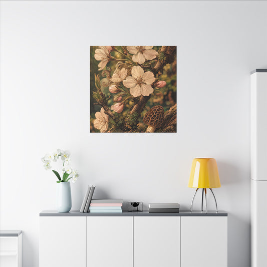 Cherry Blossom Spring Canvas Art | Cottagecore Rustic Design