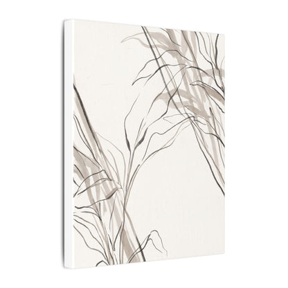 Neutral Shoji Screen Canvas Art - Minimal Line Japandi