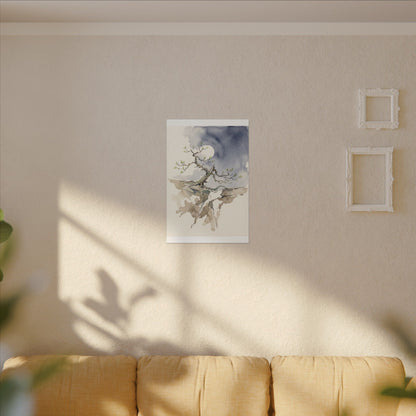 Moonlight Pine Tree Canvas Art - Japandi Ma