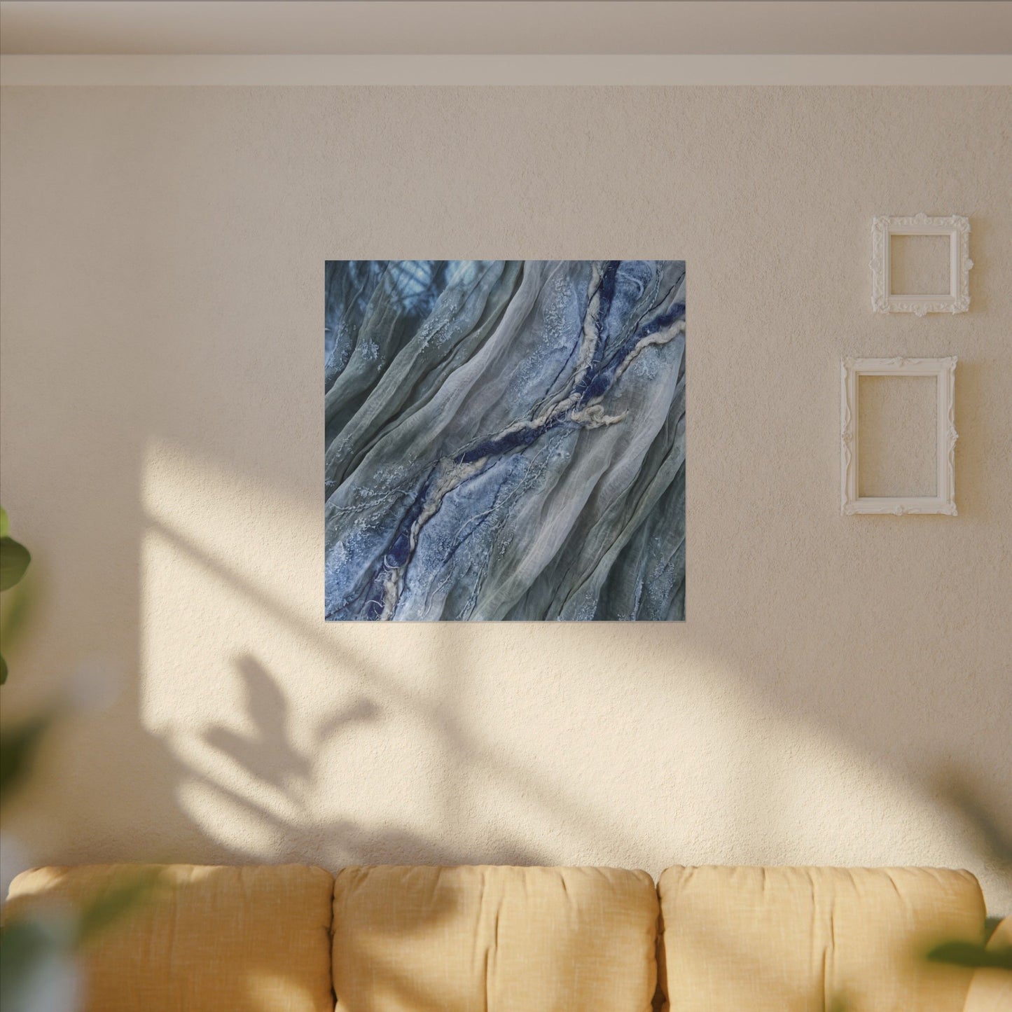 Moonlight Silk Drape Canvas Art - Japandi Mono No Aware