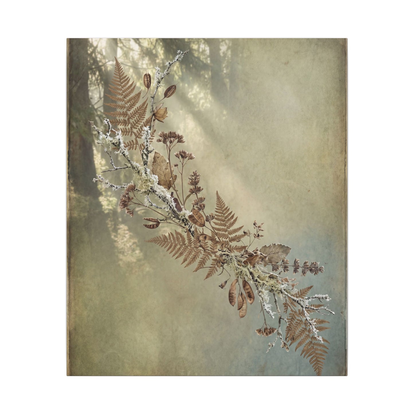 Winter Dried Flowers Forest Whimsy Canvas Art | Earthy Decor