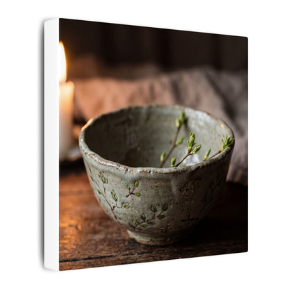 Ceramic Bowl Spring Canvas Art | Japandi Neutral Design