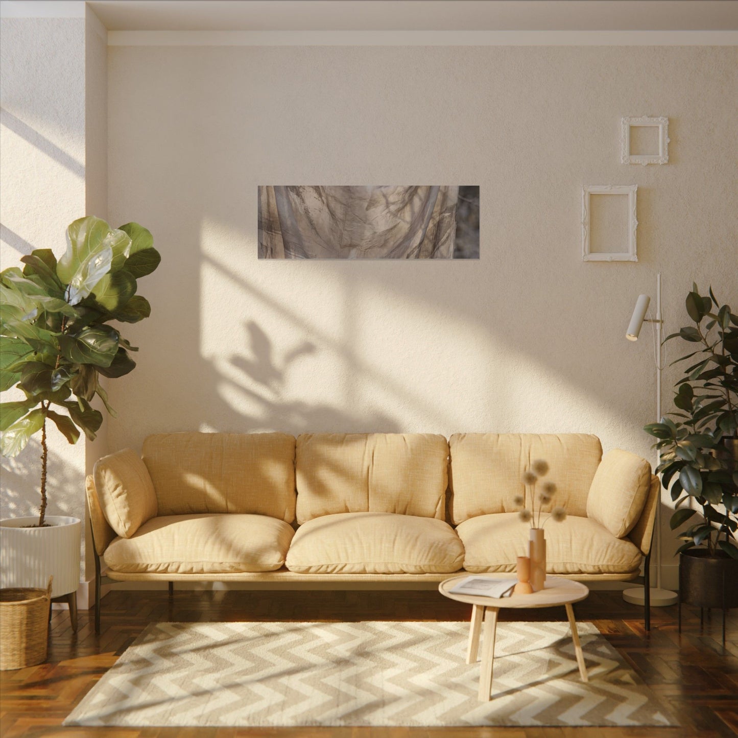 Ma Silk Drape Canvas Art - Japandi Japanese Pattern