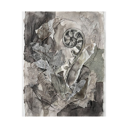 Mono No Aware Fern Unfurling Wall Art Print - Japandi Texture