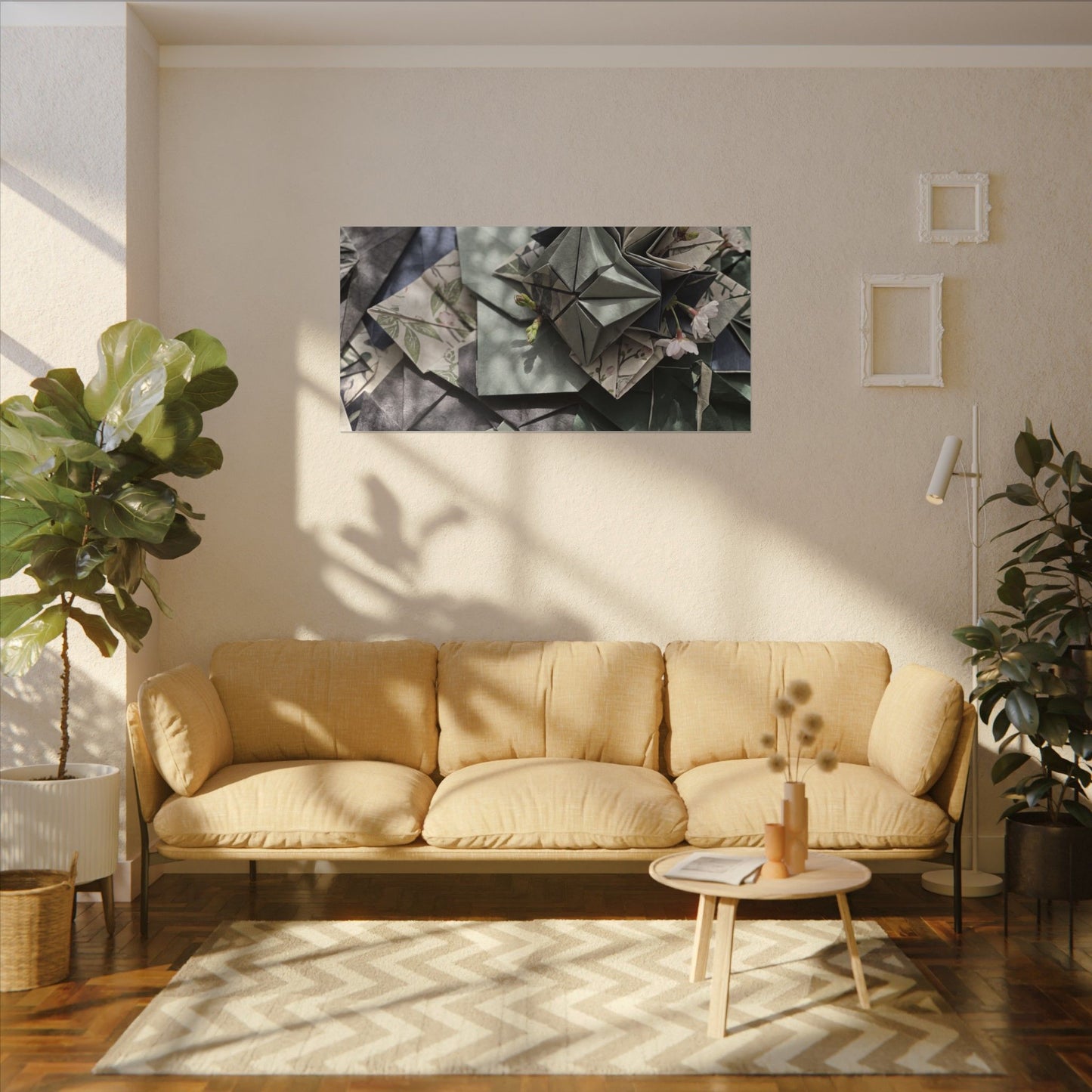 Shibui Paper Fold Canvas Art - Japandi Japanese Pattern