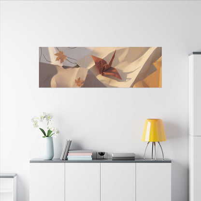 Autumn Paper Fold Minimal Line Canvas Art | Cozy Decor