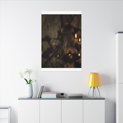 Shadow Play Dark Texture Canvas Art | Moody Dark Japandi Art