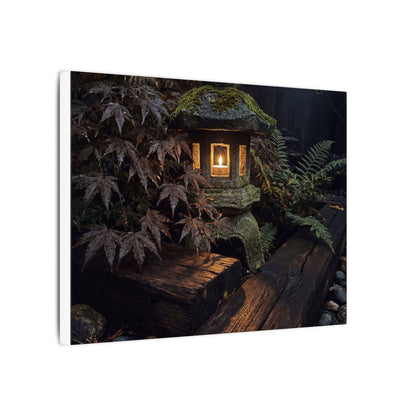 Moody Moonlit Garden Canvas Art - Shadow Zen Dark Japandi