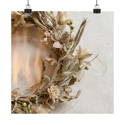 Spring Dried Flowers Japanese Pattern Wall Art Print | Warm Decor Art Print