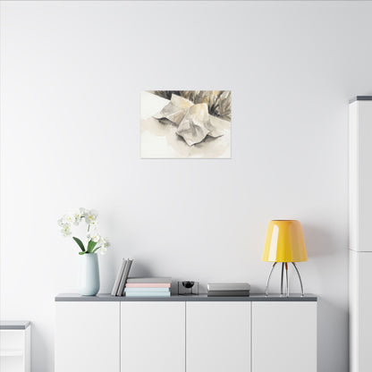 Paper Fold Watercolor Canvas Art | Warm Japandi Art