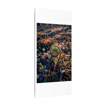 Kintsugi Fern Unfurling in Dappled | Gold Vein Canvas Art