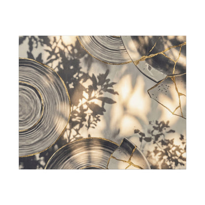 Healing Water Ripple Canvas Art - Gold Vein Kintsugi